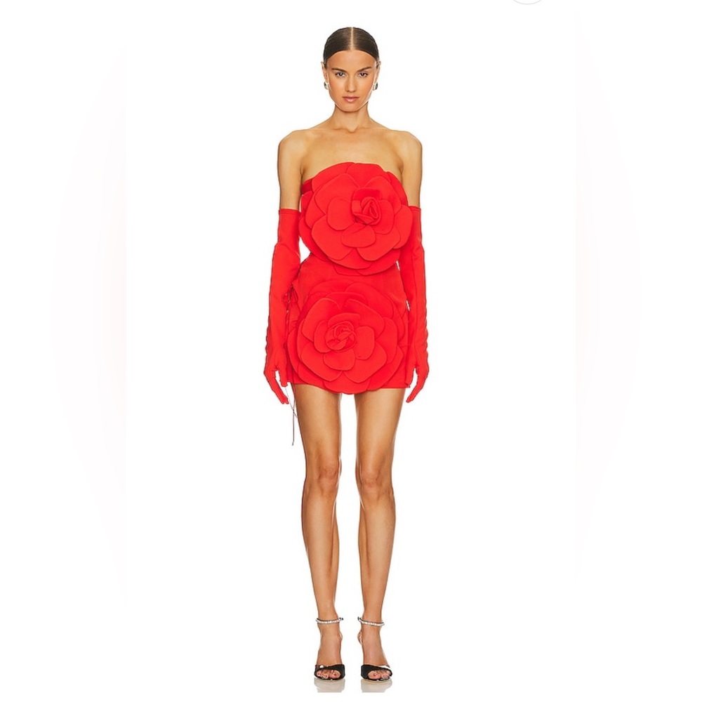 NWT MISCREANTS Rose Dress With Gloves in Red UK size 10/ US 6